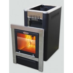 Печь для бани VIRA-12 CRYSTAL П "Пар по Белому" большое панорамное стекло, парогенератор